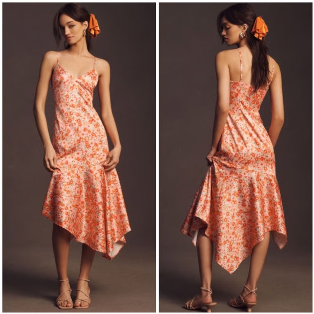 BHLDN Sakira Satin Midi Dress